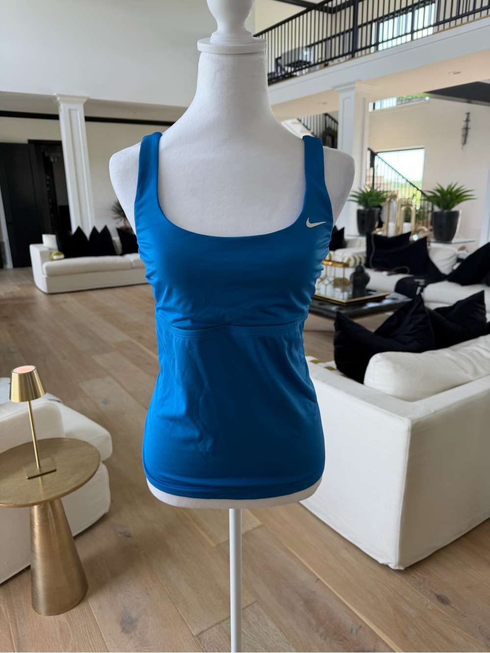 Nike Blue Scoop Athletic Tank with White Swoosh